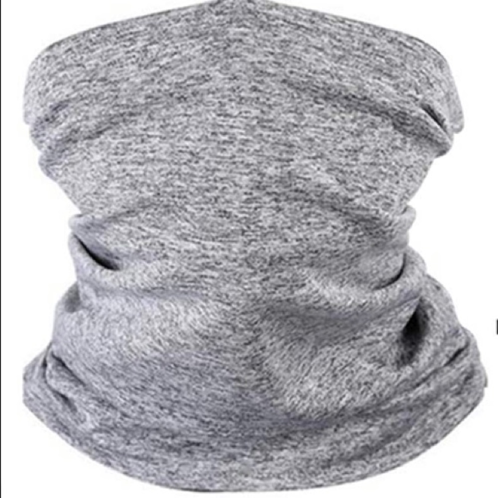 Gray Face Mask Scarf W/ Filter Pocket